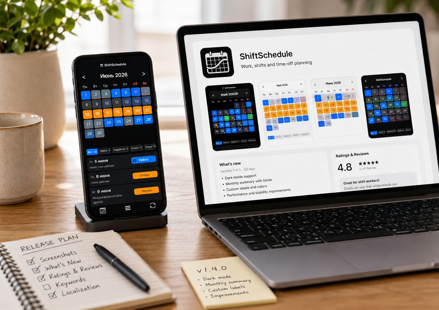 Главная страница сайта ShiftSchedule