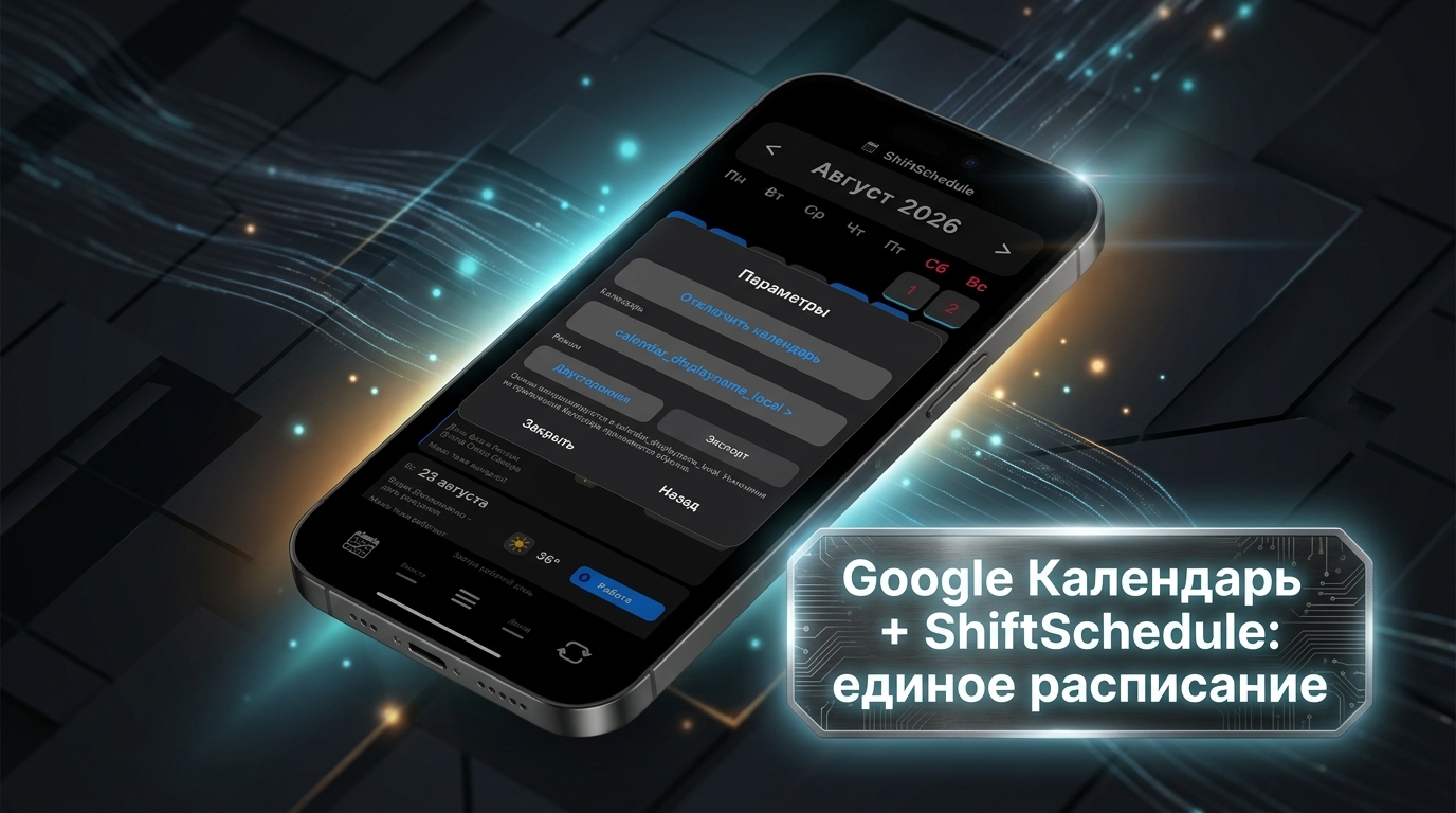 Настройки синхронизации и умных заметок в ShiftSchedule